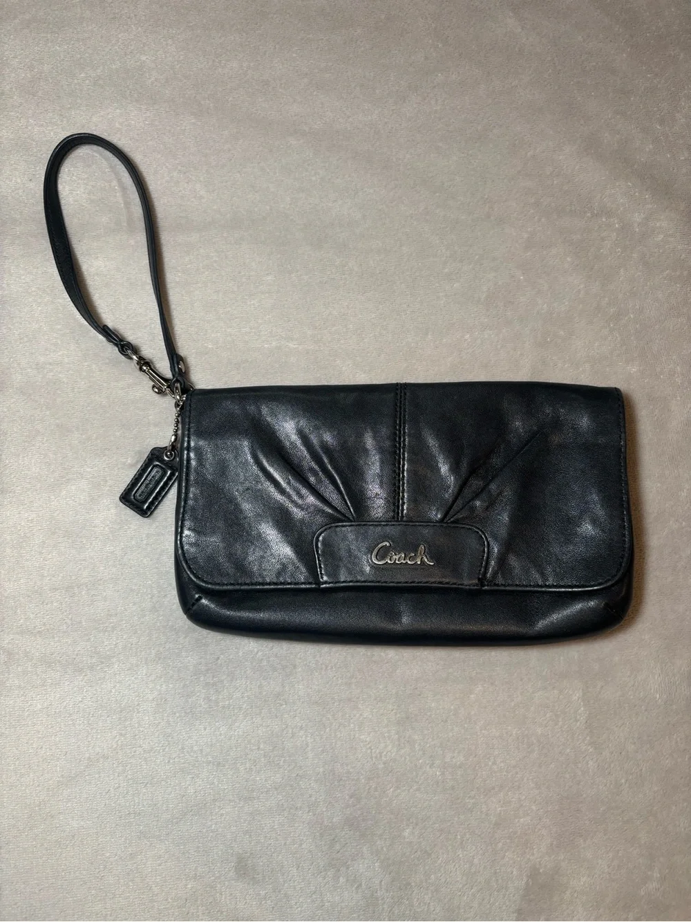 Coach Ashley Large Wristlet Leather Clutch